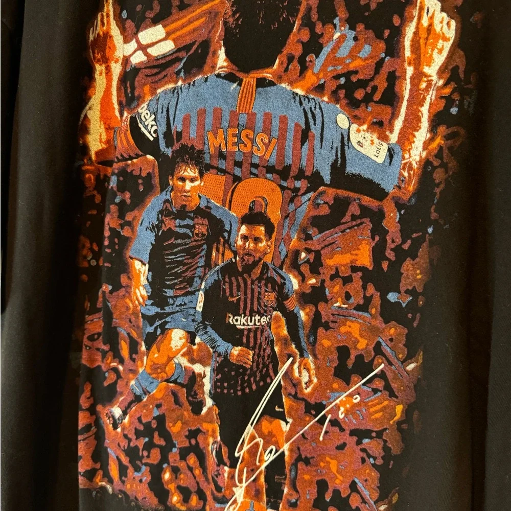 Barcelona Lionel Messi and Ronaldinho soccer Sergio Calabasas t shirt size‎ M